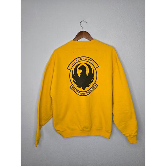 Vintage Airforce Sweater Blackhawk 36th Student Squadron Yellow Large Crewneck - Picture 1 of 8